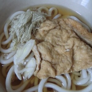 ５分でできる揚げさんで♪きつねうどん